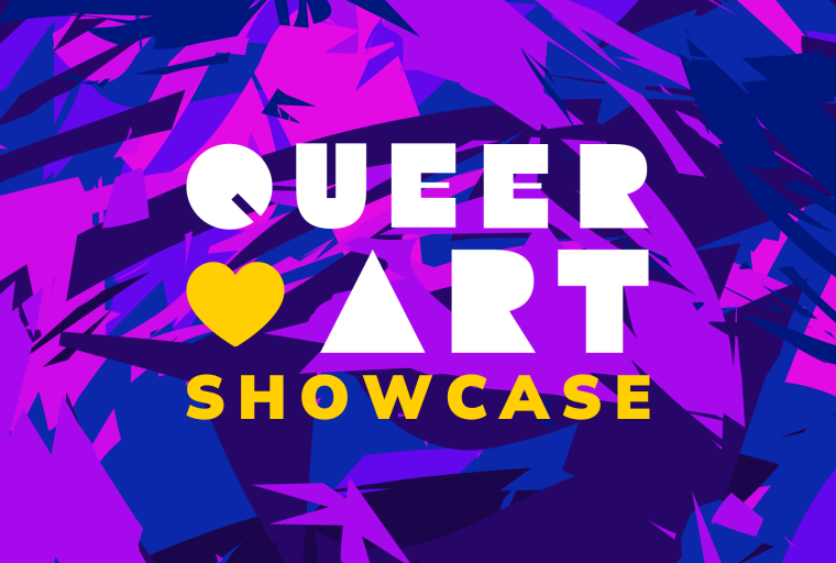 Queer Art Showcase on an abstract background