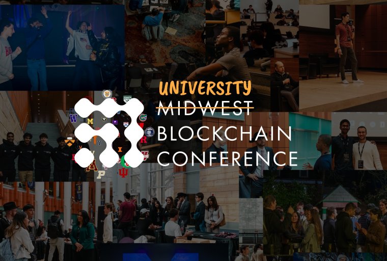 Collage of images of students from 2024 Midwest Blockchain conference