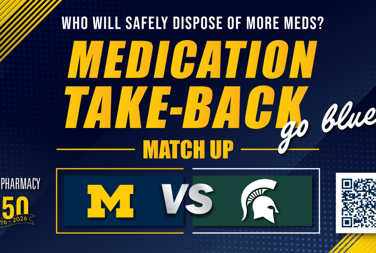 event banner for Medication Take Back with UofM and MSU