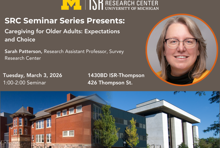 University of Michigan SRC seminar flyer with event details and buildings.