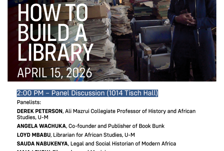 Event poster featuring the panelist and film screening schedule.