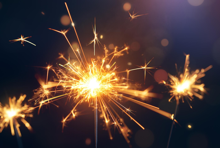 A lit sparkler