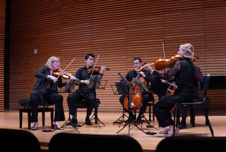 MPulse Faculty Chamber Music (String quartet plays on stage.)