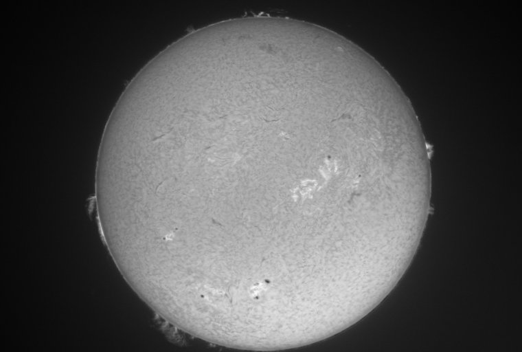 Photograph of the sun through a solar telescope