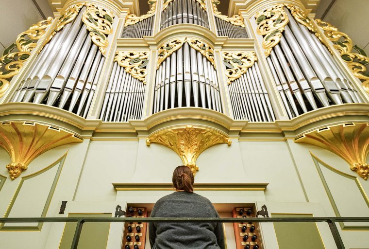 Baroque-style Fisk organ in Blanche Anderson Moore Recital Hall
