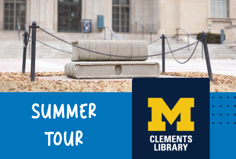 Summer Tour image in front of the Clements Library