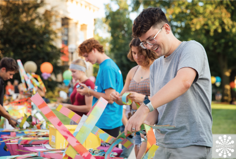 A student makes art at Artscapade