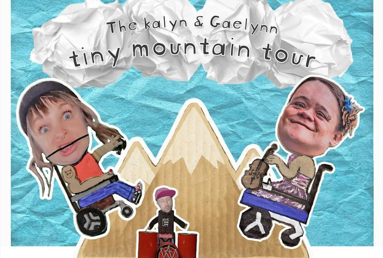 Paper cutouts of 2 performers