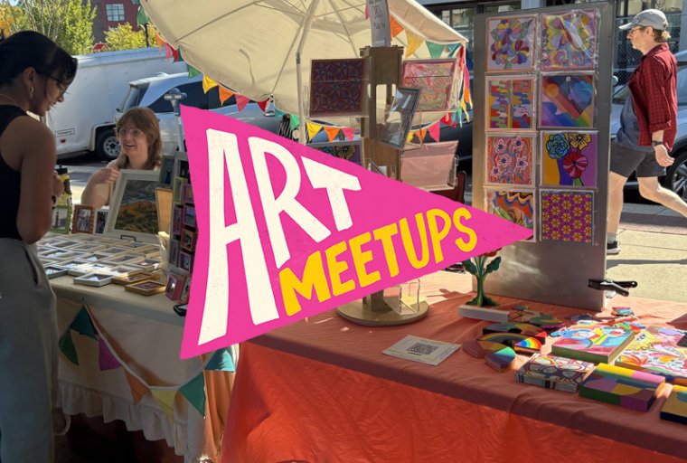 People interacting at the Kerrytown Market