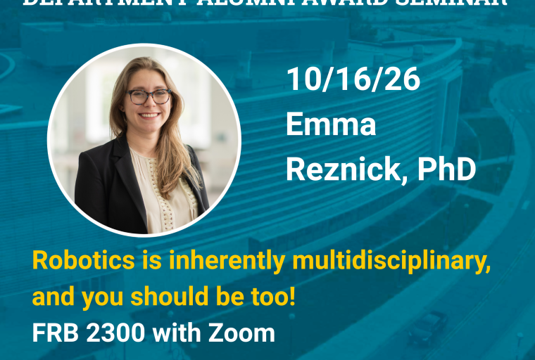Robotics Department Alumni Award Seminar - Emma Reznick - Banner