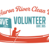 Graphic of person paddling red canoe; Volunteer/Give 365
