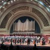 The U-M Life Sciences Orchestra on stage at Hill Auditorium