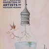 A detailed drawing shows a hanging light bulb containing water and a small plant, with a branch and a bird flying nearby. Blue and yellow event text highlights the 30th Annual Exhibition of Artists in Michigan Prisons.