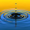 A water droplet and ripple