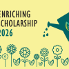 Enriching Scholarship 2026 Logo- Watering can and flowers