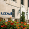 Photo of the Rackham building and Rackham logo