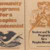 Program flyer shows vintage eagle with scroll in beak and caricature of man with mustache.