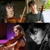 Spotlight Recital: Center Stage Strings Alumni [four performers features in cube layout]