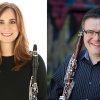 Ellen Breakfield-Glick and Chad Burrow portraits, each with their clarinet.
