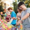 A student makes art at Artscapade