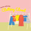 Graphic shows rack of hanging clothes and title text.