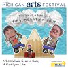 Paper cutouts of 2 performers