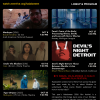 Flyer for Halaloween 2026: Muslim Horror Film Festival, October 8–29, presented by the U-M Islamic Studies Program. Features film screenings of Madayen, Under the Shadow, Tiger Stripes, and Devil’s Night Detroit, plus a panel on Fears of the Body. Screenings take place at the Arab American National Museum, State Theatre, Hussey Room in Michigan League, and Brooklyn Detroit. Free and mostly in-person. Details at watch.eventive.org/halaloween.