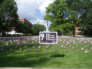 The flag memorial on the Diag at last year's event The flag memorial on the Diag at last year's event