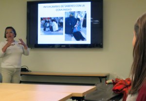 UMSN students listen to Professor Tapia's presentation