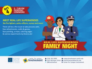 family night at pierpont commons on 10/4 from 5p-7p