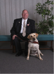 Michael Hingson and guidedog Roselle