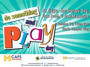 Do Something and Play Day Stress Relief Event on North Campus on 10/23 from 12p-