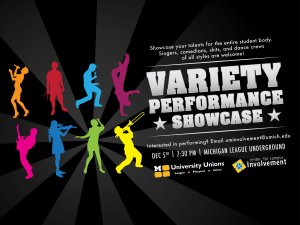 Performance Showcase on 12/5 in the League Underground at 7:30