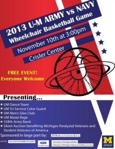 Army VS Navy Wheelchair Basketball flyer