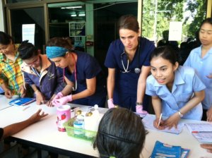 UMSN students conduct screenings for hypertension and diabetes in Thailand. UMSN students conduct screenings for hypertension and diabetes in Thailand.