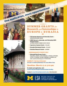 Summer Grants for Research & Internships in Europe & Eurasia