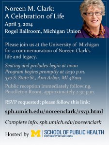 Invitation to Noreen Clark event