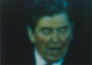 Robert Heinecken, Inaugural Excerpt Videogram/Ronald Reagan, 1981. Dye bleach pr