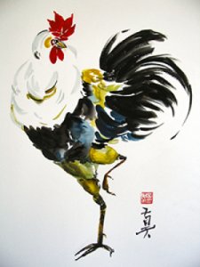 Dazzling Mr. Rooster by Jean L. Thomson, photograph by the artist.