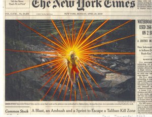 Fred Tomaselli, Apr. 20, 2009, 2009, gouache and archival inkjet print on waterc