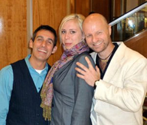 photograph of Jay Kaplan, Elisabeth Wagner and Jeffrey Willets, photograph by He