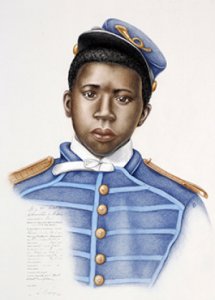 Musician Christopher A. Wilson, 25th USCT by Shayne Davidson, photograph by Greg