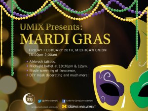 Join us on Friday, February 20th from 10pm to 2am in the Michigan Union for UMix