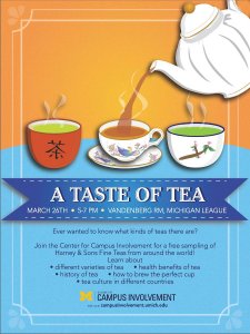 The Center for Campus Involvement will be hosting a tea tasting event this Thurs