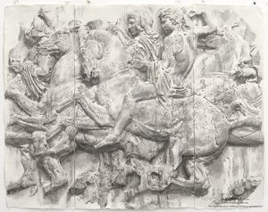 Wendy Artin, Phrygian Cap (Parthenon north frieze slab XXXVII), 2010, watercolor