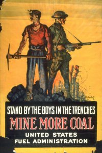 Walter Whitehead, Mine More Coal, 1918, Color Lithograph, University of Michigan