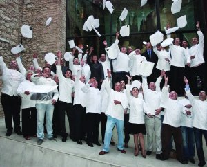 Chefs celebrating 50 years of the Motel in Figueres, Catalonia, Spain, 2011