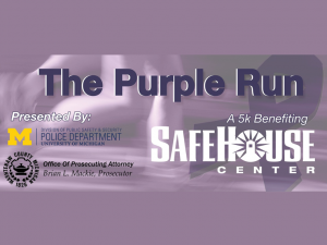 Purple run promotional ad