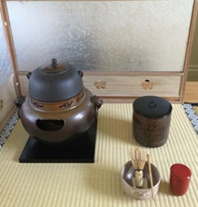 Traditional Japanese tea pot and accessories