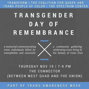 Transgender Day of Remembrance flyer